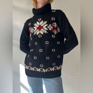 Jones New York Worsted Wool Mohair Chunky Turtleneck Sweater